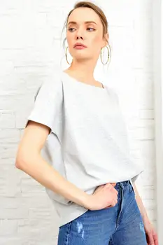 

Trend Alacati Style Women Boat Neckline Viscon Knitted Short Sleeve Blouse ALC-015-047-BSTK