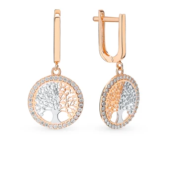 

Gold earrings with cubic zirconia sunlight sample 585