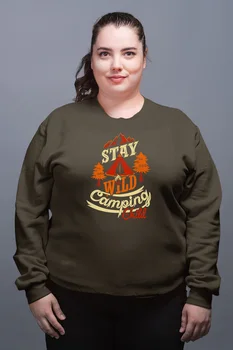 

Angemiel Wear Stay Wild Camping Green Women Sweatshirts