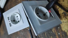Eu-Power-Socket-Socket Outlet Glass-Panel Usb-Charging-Port Crystal Wall SRAN with 16A