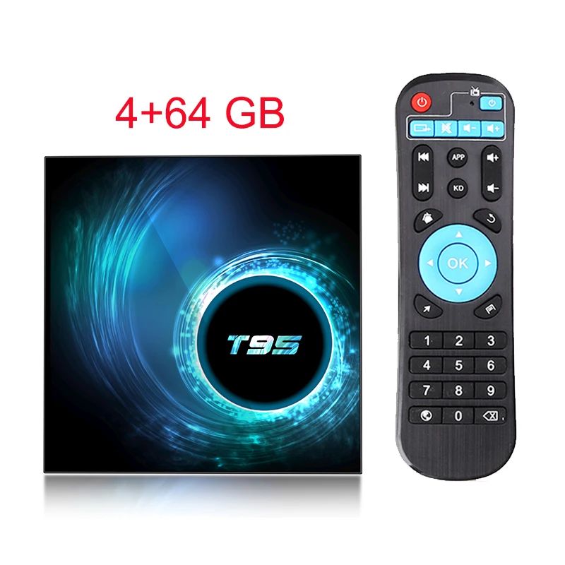 LEMFO T95 Смарт ТВ приставка Android 10,0 медиаплеер Allwinner H616 H.265 6K Google голосовой помощник ТВ приставка Youtube телеприставка - Цвет: 4GB 64GB