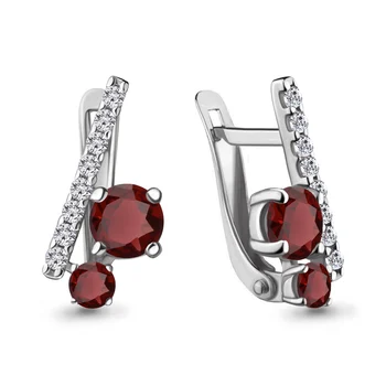 

Earrings made of silver with garnet and cubic zirconia