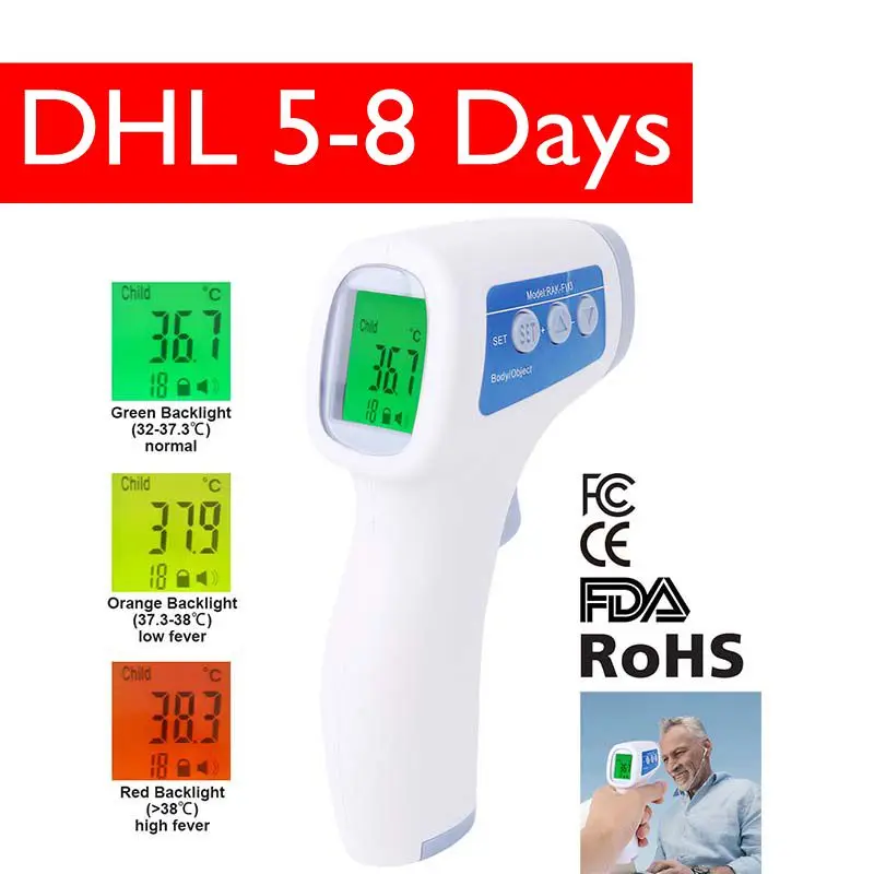 

10pcs DHL 5-8 Days Delivery CE LCD Infrared Forehead Baby Thermometer Digital Adult Fever Thermometer In Stock RAK-FI03