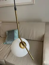 Pendant-Lights Hanging-Lamp Hoop Glass-Ball Industrial-Decor Gold Living-Room Modern Led