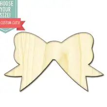 Милый бант для волос-на заказ Выберите свой размер Лазерная резка Деревянные Художественные товары для рукоделия Настенный декор свадебный детский DCS0337