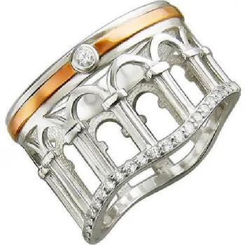 

Esthete ring with cubic zirconia with gold plated