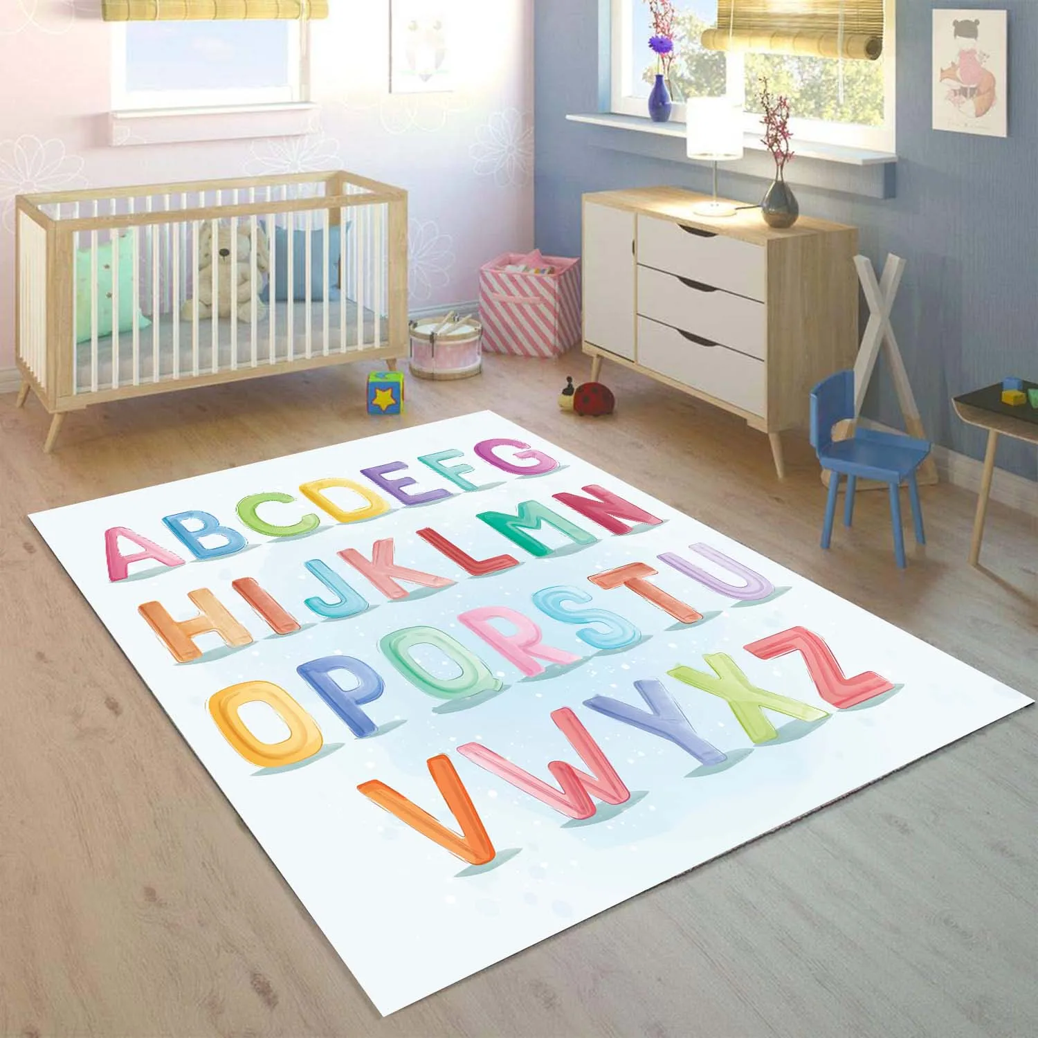 Else Educatinal алфавитные буквы 3d принт Нескользящая микрофибра для детской комнаты декоративный коврик
