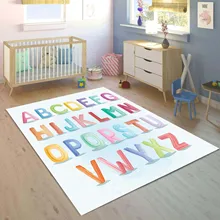 Else Educatinal алфавитные буквы 3d принт Нескользящая микрофибра для детской комнаты декоративный коврик