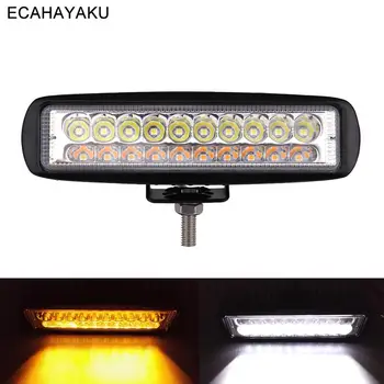 

ECAHAYAKU Slim Size 6 " Led Work Light Bar 60W with Dual Colors IP68 6000K for Off-road Vehicle ATVs Truck 12V/24V Car LED Lamp