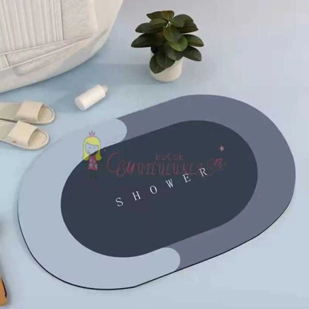 

Bathroom Mat Absorbent Non-Slip Shower Mat Carpet Water Absorption Quick Drying Bath Rug Entrance Doormat Nappa Skin Floor