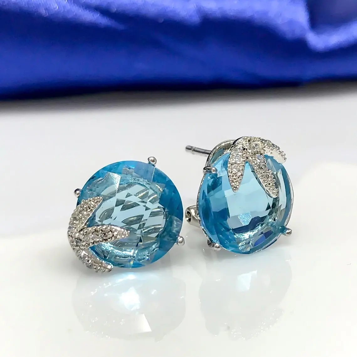 Aquamrine итальянский качественный серебряный комплект костюм