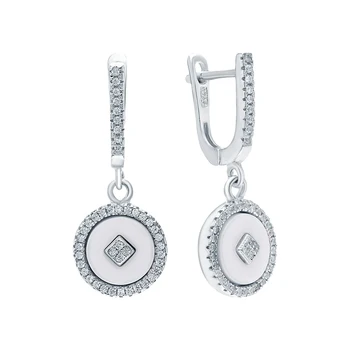 

Silver earrings with ceramics and cubic zirconia sunlight sample 925