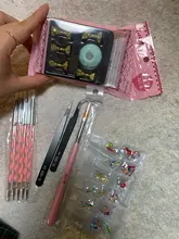 Nail-Pen Dotting-Tools Acrylic Point-Flower Stainless-Steel Double-Head Silicone 5pcs
