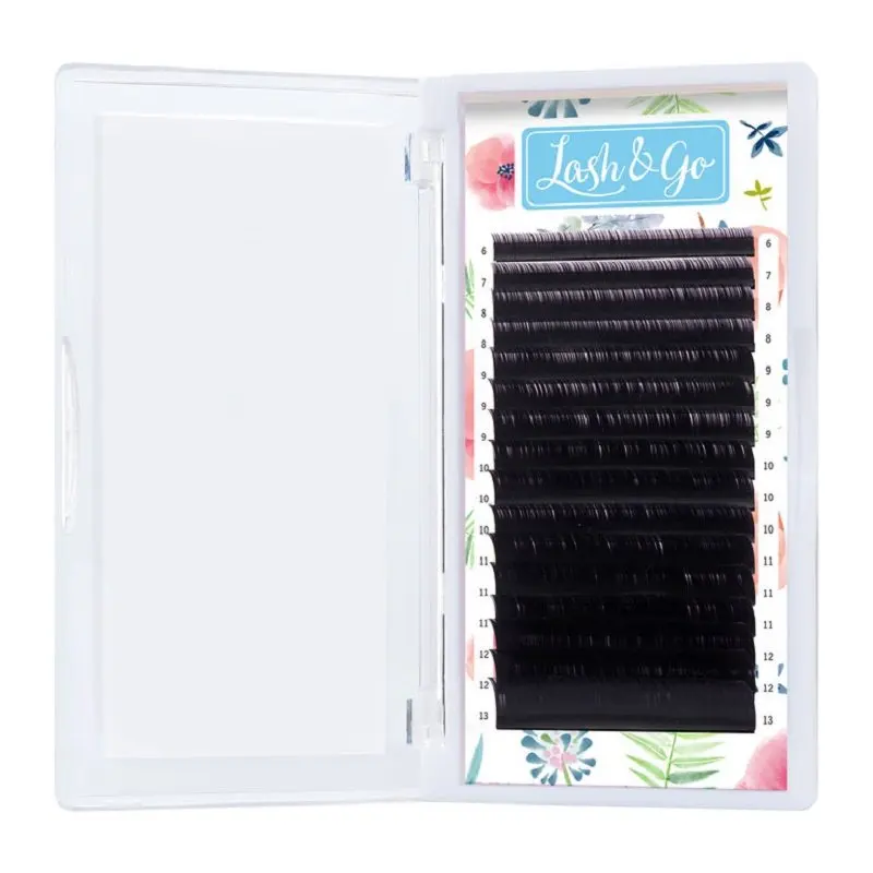 Ресницы Lash and Go лэш энд го для наращивания миксы и отдельные длины черные 16 линий |