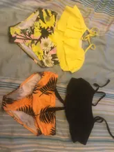 Bañador de 5 a 14 años para niña, traje de baño para niña con estampado de hojas, Bikini de chica adolescente, traje de baño con Top de cuello Halter para niña Falbala
