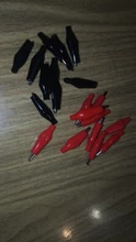20 Pcs 28MM Black Red Soft Plastic Coated Testing Probe Mini Alligator Test Clips