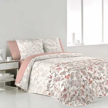 

BOUTI FUNDECO CLAUDIA mauve REVERSIBLE/summer quilt/decoration book house/CLOTHING bedding/HOME