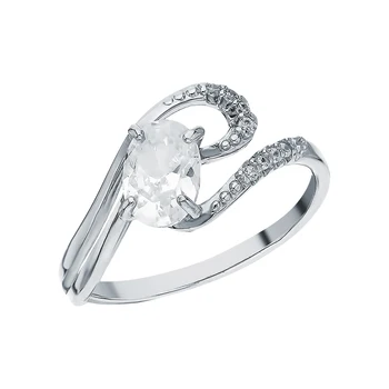 

Silver ring with cubic zirconia sunlight sample 925