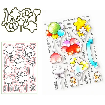 

Balloon baby Word Clear Stamps Coordinating dies for DIY Scrapbooking Craft Card Transparent Stempels Silicone Seal New 2020