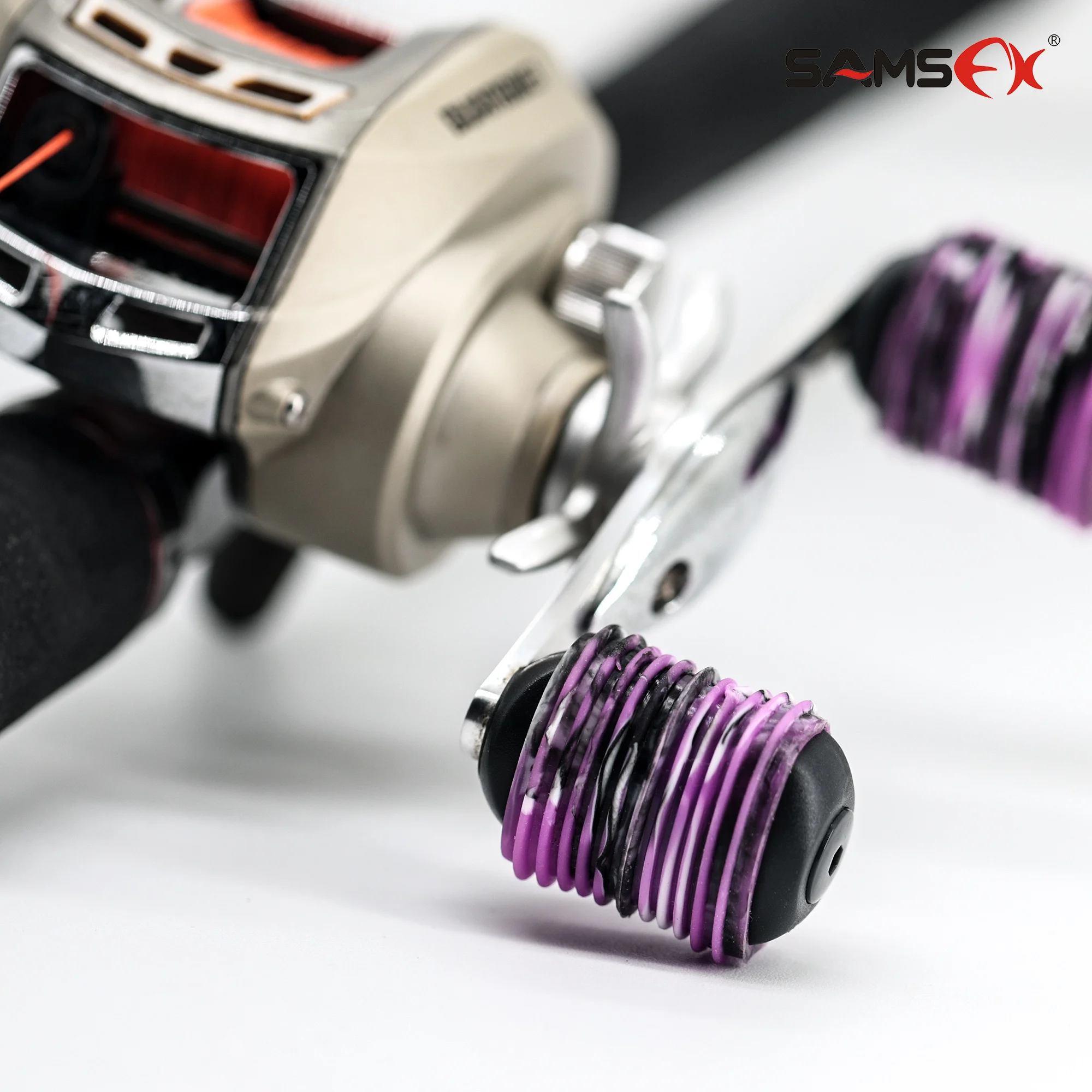 SAMSFX Elastic Rubber Fishing Reel Grip Non-Slip Ergonomic Reel Handle  Cover Knobs of Handle Grips Multicolor Optional