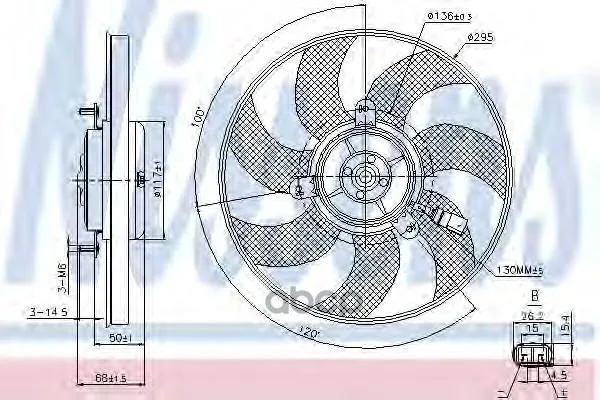 Вентилятор Vag A3/Passat/G5/Octavia/Superb/Yeti 1.2-3.6/1.6td-2.0td 03- Nissens 85733 Nissens арт. 85733