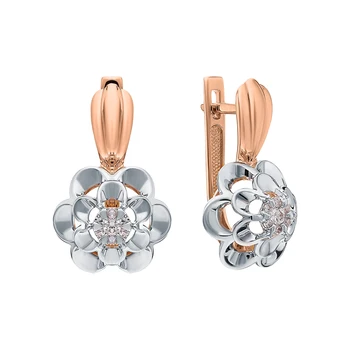 

Gold earrings with diamonds sunlight sample 585