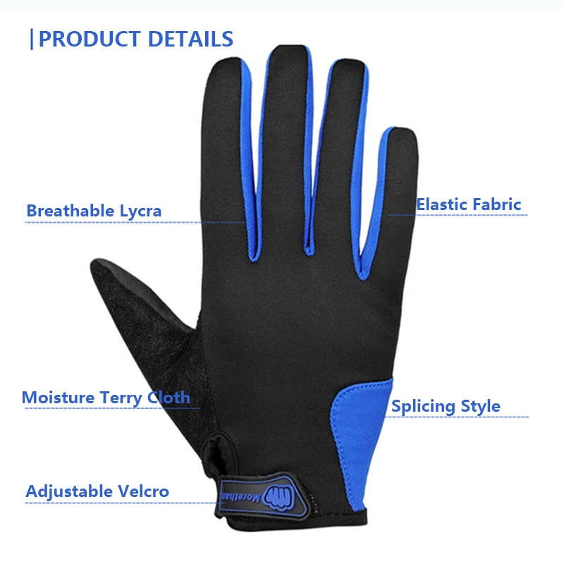 MOREOK Winter Gloves Full Finger Windproof Bike Gloves Foam Pads Touchscreen Bicycle Gloves Warm Cycling Gloves Running Gloves 4