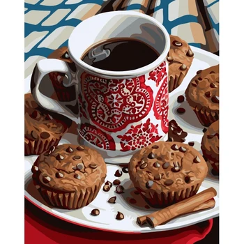 

Drawing by numbers on canvas. Cupcakes with cinnamon, 40*50 creativity factory b064