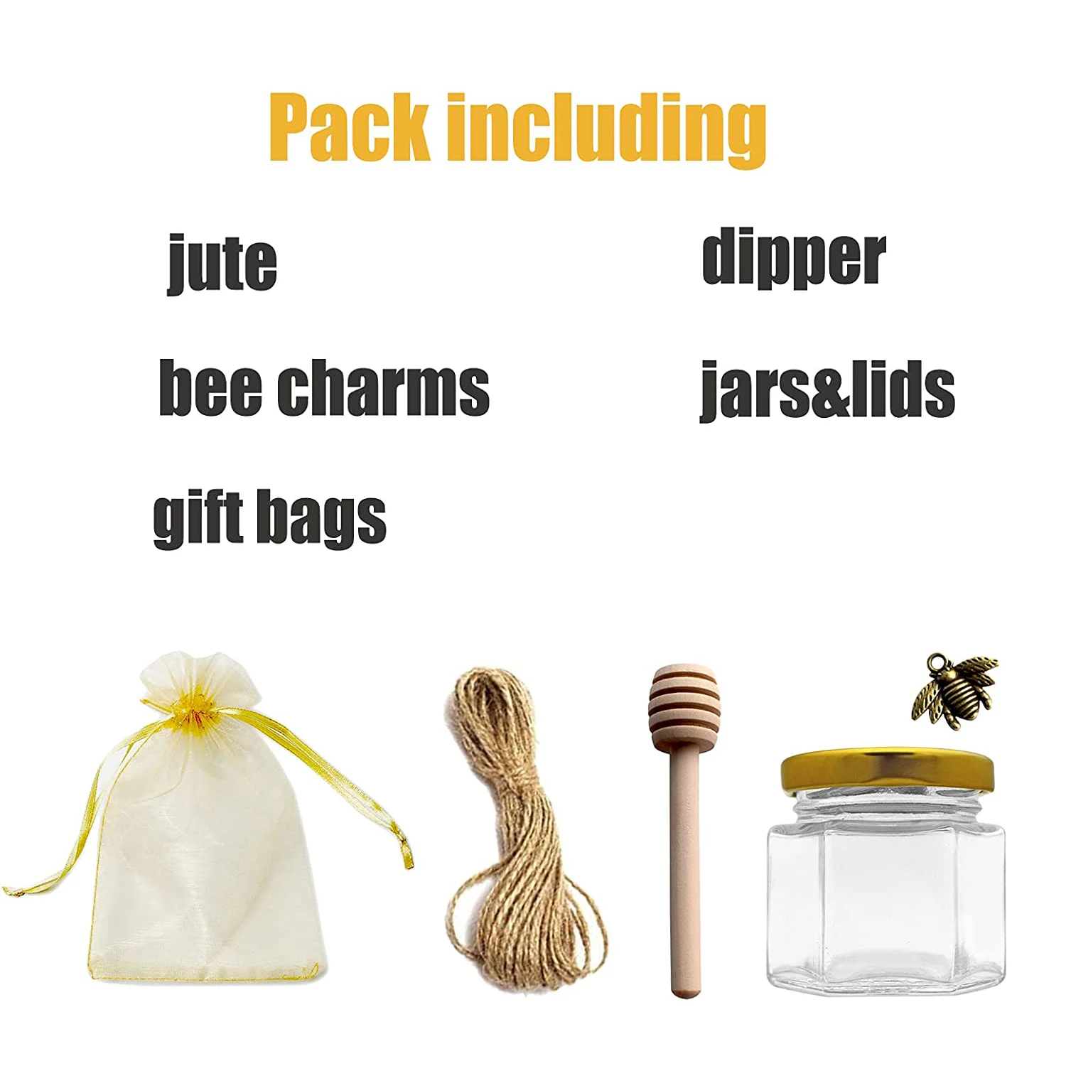 Sets Of Mini Glass Honey Jars with Accessories