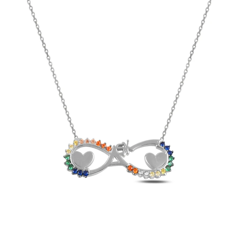 

Armagano Colorful Zircon Stone Heart Infinity & Love Necklace