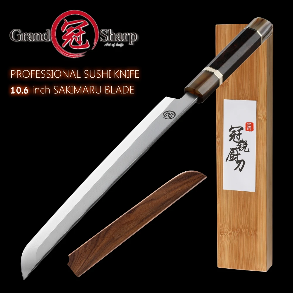 PremiumJapaneseKitchenKnifeSakimaruChefKnife8cr18movSteelTunaCuttingProfessionalTool