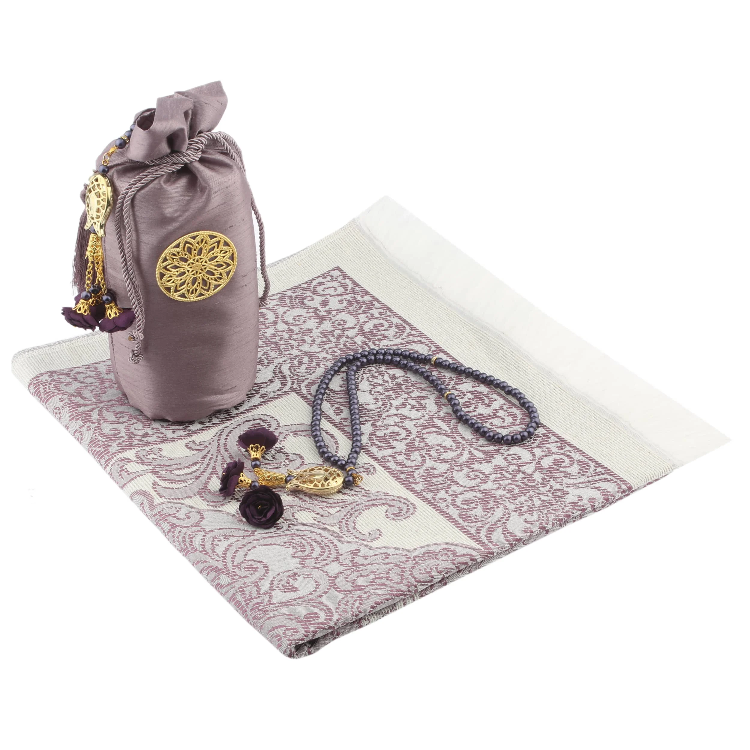

GREAT GIFT Mevlüt gift package Star Series Prayer Rug Rosary Set Lilac muslimislamic gift سجاد صل FREE SHİPPİNG