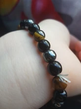 Pulsera de piedra Natural con Triple protección, brazalete de hematita y obsidiana negra, Ojo de Tigre
