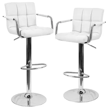 

Set da 2 Sgabello girevole regolabile da BAR cucina eco pelle cromato sgabelli