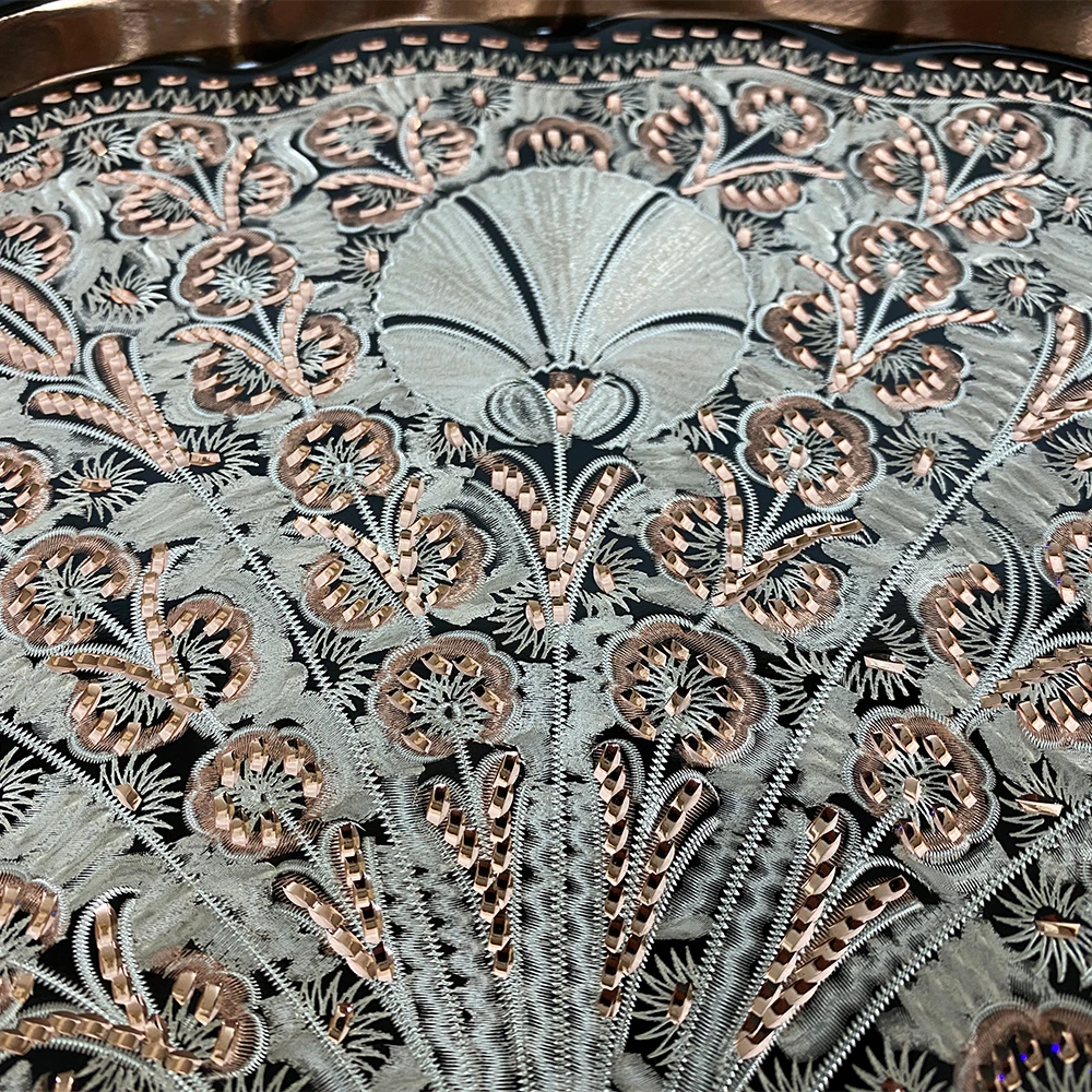 Турецкий поднос для чая и кофе медный ручной работы традиционный декоративный