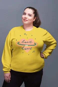 

Angemiel Wear Love Is Love Yellow Women Sweatshirts