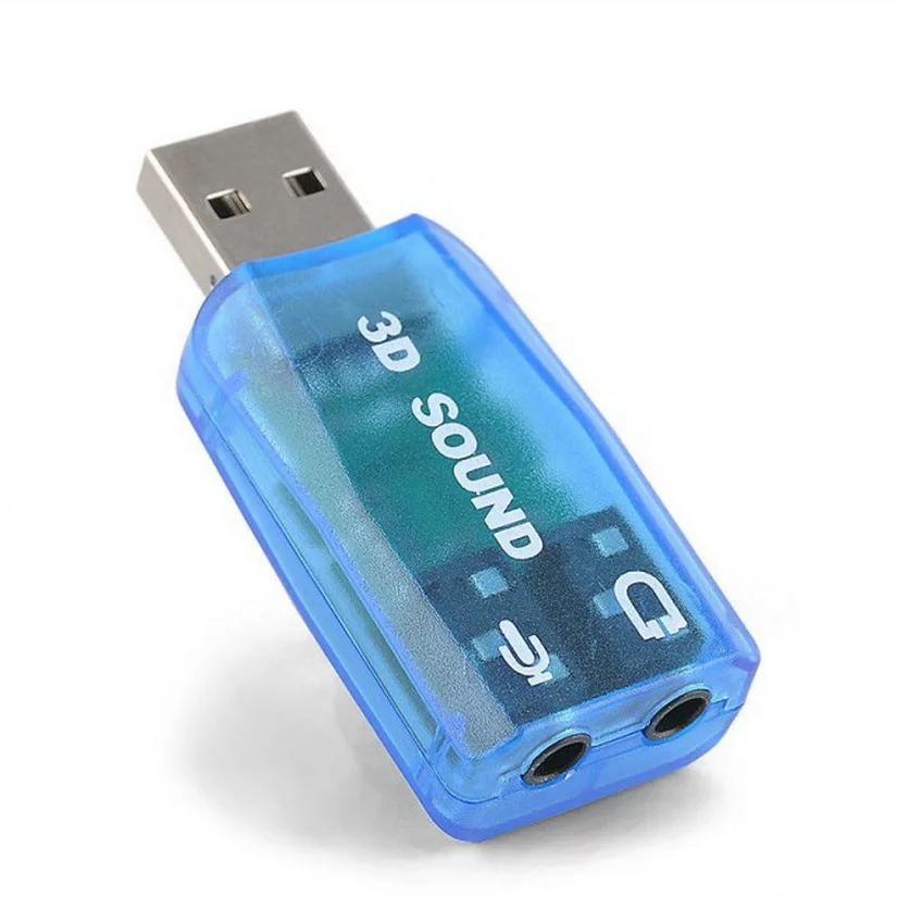 

1PC 5.1USB to 3.5mm Adapter 3D Sound Jack Headset mic headphone Audio Card Stereo PC