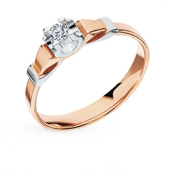

Gold ring "diamonds of Yakutia" sunlight sample 585