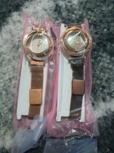 Relojes de lujo con correa de red magnética para mujer, pulsera de oro rosa, reloj femenino