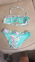 Bikini Girl Swimsuit Baby Kids Summer Biquini New 7-16years Falbala Infantil