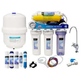 

6 Stage MOON75 LINE reverse osmosis, pump, pressure gauge, 75 GPD Line membrane