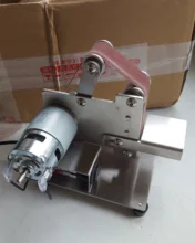 Minimáquina lijadora de banda eléctrica multifuncional, lijadora de cinta lijadora de pulido artesanal, afilador de bordes, 7 engranajes