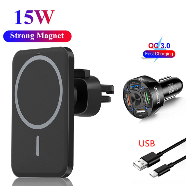 Wireless Car Charger 15W for iPhone 13 Pro mini 2 Pro Max Mini 360° Adjustable Phone Holder and I Did That Stickers