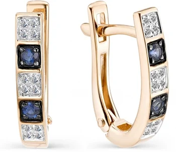 

Alcor earrings with sapphires and diamonds in red gold