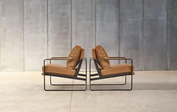 

Armchair SCHUBERT, regenerated leather vintage Brown