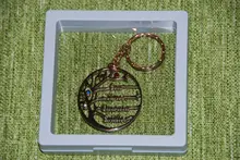 Auxauxme personalizada Birthstone árbol de llaveros de la vida de acero inoxidable miembro de la familia llavero de árbol regalos de cumpleaños para mamá y papá