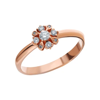 

Gold ring with diamonds sunlight sample 585