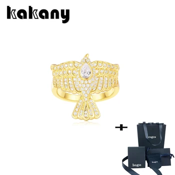 

Kakany 2020 New High Quality Gold Pure Color Cubic Zircon Falcon Ring Women's Egypt Cz Eagle Ring Jewelry Monaco Jewelry Gift