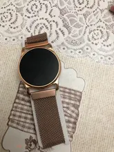 Relojes magnéticos de acero inoxidable para mujer, pulsera electrónica minimalista con correa de malla, color oro rosa, 2020