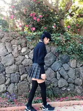 Skirt Knee-Length High-Waist Fall/winter Women's A-Line Above Folded New